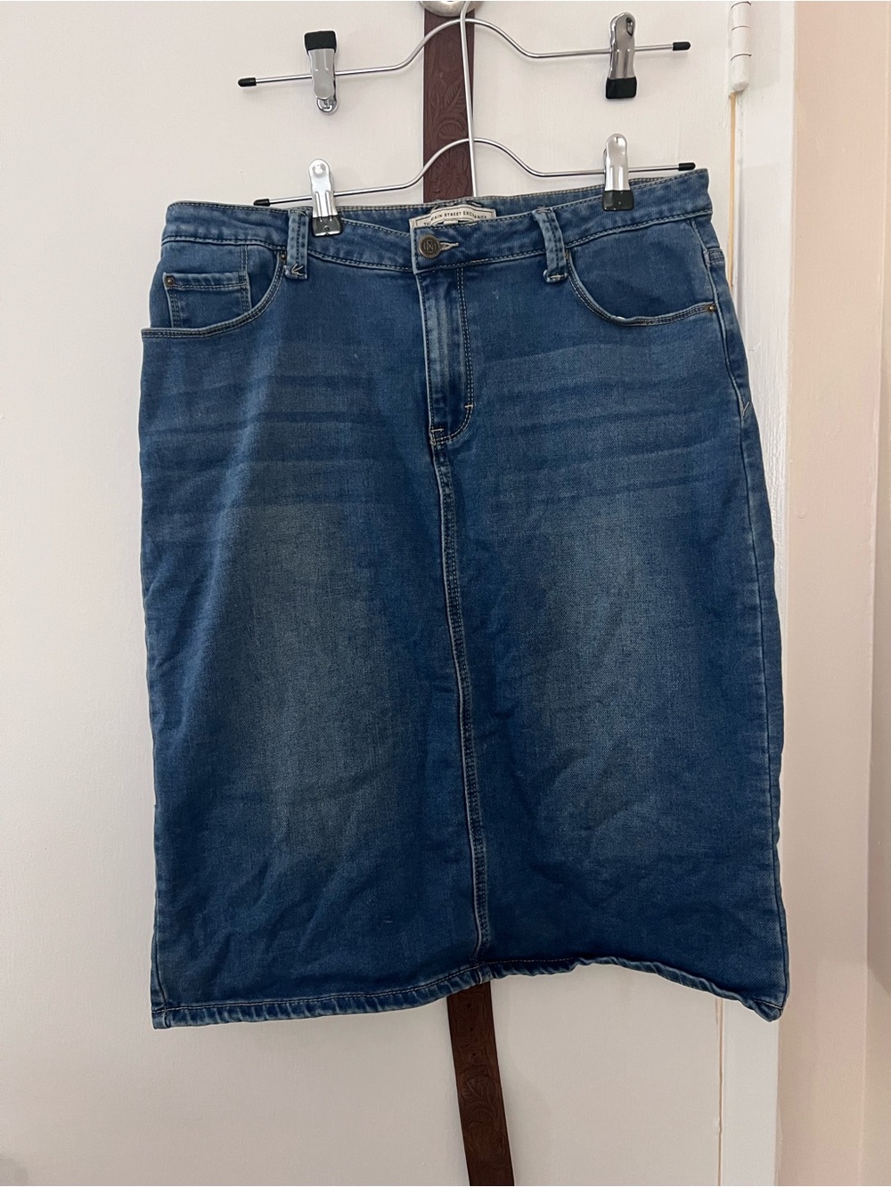 Classic Dark Blue Denim Skirt
